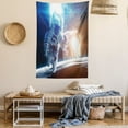 thumbnail image 2 of Outer Space Decor Tapestry, Spaceman in Galaxy in front of Nebula Gas Cloud Interstellar Art Print, Wall Hanging for Bedroom Living Room Dorm Decor, 40W X 60L Inches, Blue Yellow, by Ambesonne, 2 of 5