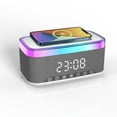 thumbnail image 3 of BinKFF Digital Alarm Clock White Noise Loud Digital Alarm Clocks Bedrooms Alarm Clock Speaker Wireless Charger AUX USB Bluetooth Speaker 12/24H Alarm Snooze Adjustable Brightness, 3 of 5