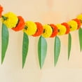 thumbnail image 2 of 3Ft Mango Leaves Thoran Marigold - Door Hanging Marigold Toran - Mango Toran Leaves Decorations Pooja, Bandhanwar, Diwali, Decorations for Door, Mantle, Indian Thoranam Decorations Events, (Pack of 1), 2 of 4