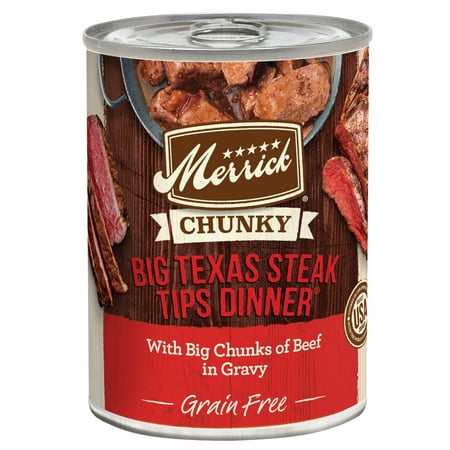 UPC: 0022808283003 | Merrick Steak Chunks Wet Dog Food Grain Free 12.7 oz Can