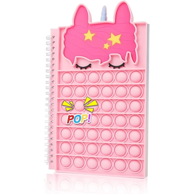 Cuaderno Pop Bubble Fidget, cuaderno Popper para niñas y niños, libro de trabajo de notas Fidget para aliviar el estrés para niños, escuela, hogar, universidad, oficina (arco iris)