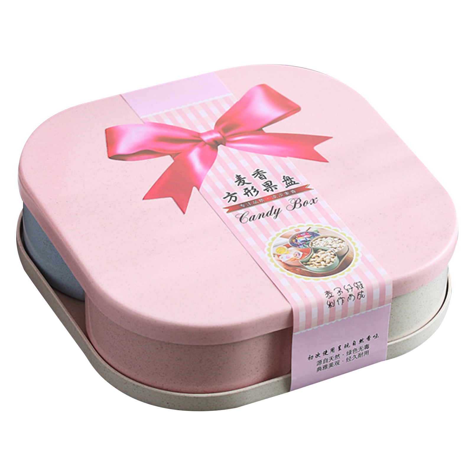 Lidded Candy Box Dust Proof Round Square Airtight Separated Snack Plate Kitchen Supplies Walmart Com
