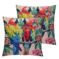 thumbnail image 2 of COMIO Parrot Throw Pillow Covers Cute Bird Tropical Exotic Summer Palm Leaves Hibiscus Hawaii Decorative Square Cushion Case for Men Women Home Decor White, 2 of 6
