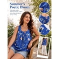 thumbnail image 5 of Cuteduck Women's Plus Size Boho Floral Tank Top - Casual Loose Fit Summer Cami 1X-5X, 5 of 9