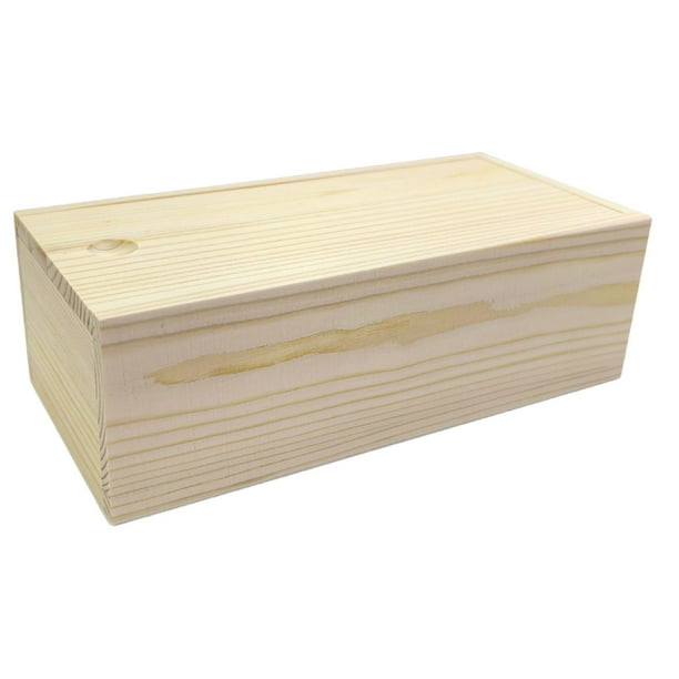 Caja de almacenamiento de madera con tapa deslizante, multiusos, para pasatiempos, joyas, etc. Longitud 20 cm