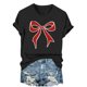 thumbnail image 2 of Xuyuer Valentine's Day Shirts for Women:Cute Love Heart Tshirts Graphic Tees Valentine Casual Short Sleeve Top bow tie fashion casual printed round-neck short-sleeved T-shirt top, 2 of 6