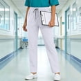thumbnail image 4 of Xuniizn Scrub Pants for Women Drawstring Mid Rise Soft Stretchy Multi Pockets Medical Nursing Uniform Scrubs Bottoms, XS-2XL, 4 of 9