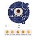 thumbnail image 6 of 13 Inch Round Placemats Set of 6, Navy Blue Boho Non Slip Heat Insulation PP Table Mats, Farmhouse Abstract Floral Aesthetic Washable Place Mats for Kitchen Dining Party Table Decor, 6 of 7