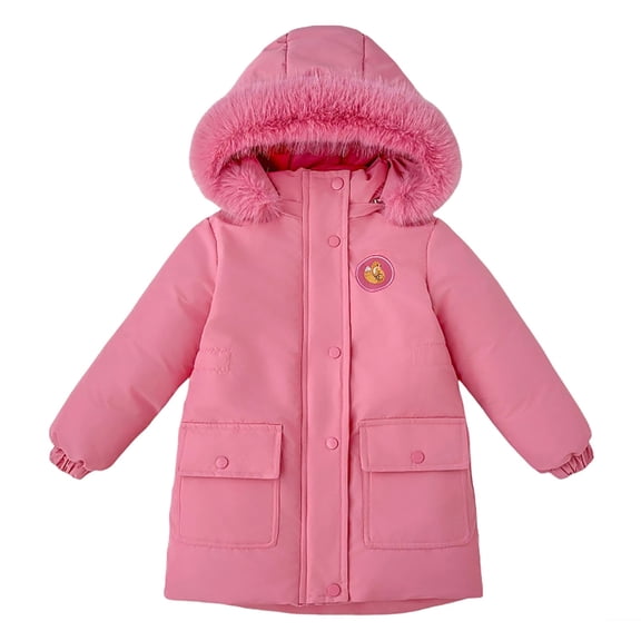 Girls Winter Coat Long Puffer Down Jacket Windproof Hooded Outwear Thick Padded Coat