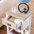 thumbnail image 4 of VECELO Nightstand with 2-Drawer and Open Shelf, Side End Table for Bedroom, Living Room, Oak, 4 of 8