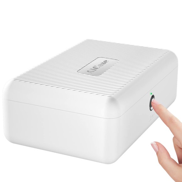 Boîte de Rangement Biométrique pour Empreintes Digitales, Boîtier de Sécurité Portable pour Argent et Bijoux AICase avec Serrure, Coffre-Fort, Serrure à Combinaison pour Voiture, Maison, Bureau, Voyage Blanc