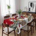 thumbnail image 6 of Red Christmas Snowman Table Cloth Waterproof Tablecloths, Xmas Tree Snowflake Botanical Tablecloth Dining Table Cover for Kitchen Party Tabletop Outdoor, Rectangle Tablecloth 60x84 Inch, 6 of 9