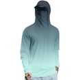 thumbnail image 2 of GrmtClth Sun Protection Hooded for Men 2026 Lightweight Long Sleeve Top Active with Mask Clothing Fashion Gradient Outfit Light Blue M, 2 of 4