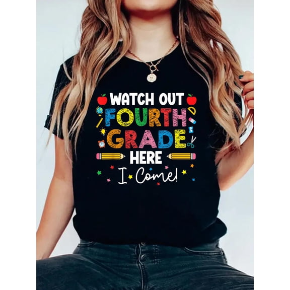 Watch Out Fourth Grade Here I Come First Day of School T-Shirt
