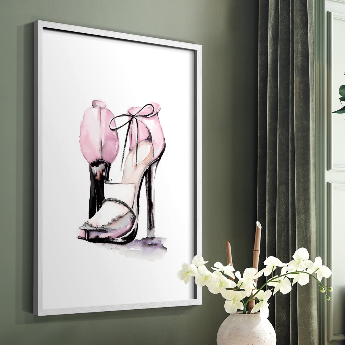 Loafer Heel in White Solid Wood 8 x 10 Framed Print
