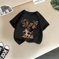 thumbnail image 5 of Ensemble de Pyjama 3 T-Shirts pour Filles Shorts Enfants Filles Mignon Mode Imprimé Col Rond Manches Courtes Tee-Shirt Décontracté d'Été, 5 of 5
