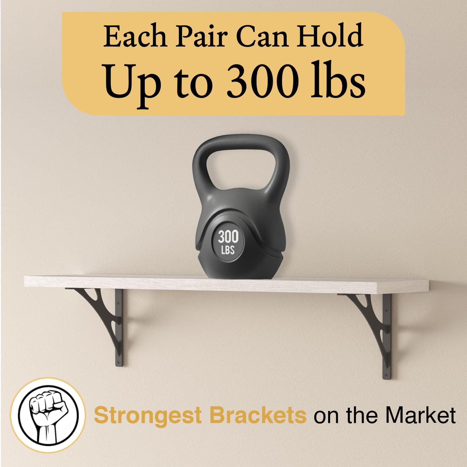 L Brackets by Balin Designs (Black) for 10"-12” Echo Style Shelves – Heavy Duty Decorative Metal Supports - Mantel Shelf - Easy Installation with Included Hardware - Set of 4