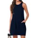 thumbnail image 2 of Vestido deportivo sin mangas para mujer, estilo mini, informal, para entrenamiento y tenis - 60 % poliéster, cuello en U, bolsillos, tallas S-XXL, para deporte/verano, 2 of 6