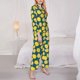 thumbnail image 3 of Balery Lemon Conjunto de Pijama con Estampado para Mujer, Conjunto de Dos Piezas con Manga Larga, Ropa de Dormir Suave con Bolsillos, Pijamas Cómodos-Small, 3 of 7
