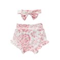 thumbnail image 3 of Ensemble de Tenues 2Pcs pour Bébé Filles, Mignon Short à Volants et Bandeau pour l'Été, 3 of 4