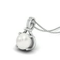 thumbnail image 2 of Collier Pendentif Solitaire Femme en Argent Sterling 925 avec Perle Ronde de 6 mm, 2 of 3