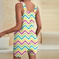 thumbnail image 3 of Kixjoy Overalls for Women Wide Leg Lounge Cozy Overalls Sleeveless Easter Print Pleated Shorts Romper Fashion Loose Fit Vacation Jumpsuits with Pockets, Hot Pink XL, 3 of 6