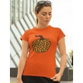 thumbnail image 5 of Tstars Womens Leopard Halloween Pumpkin Gifts for Her Graphic T Shirt Orange L, 5 of 7