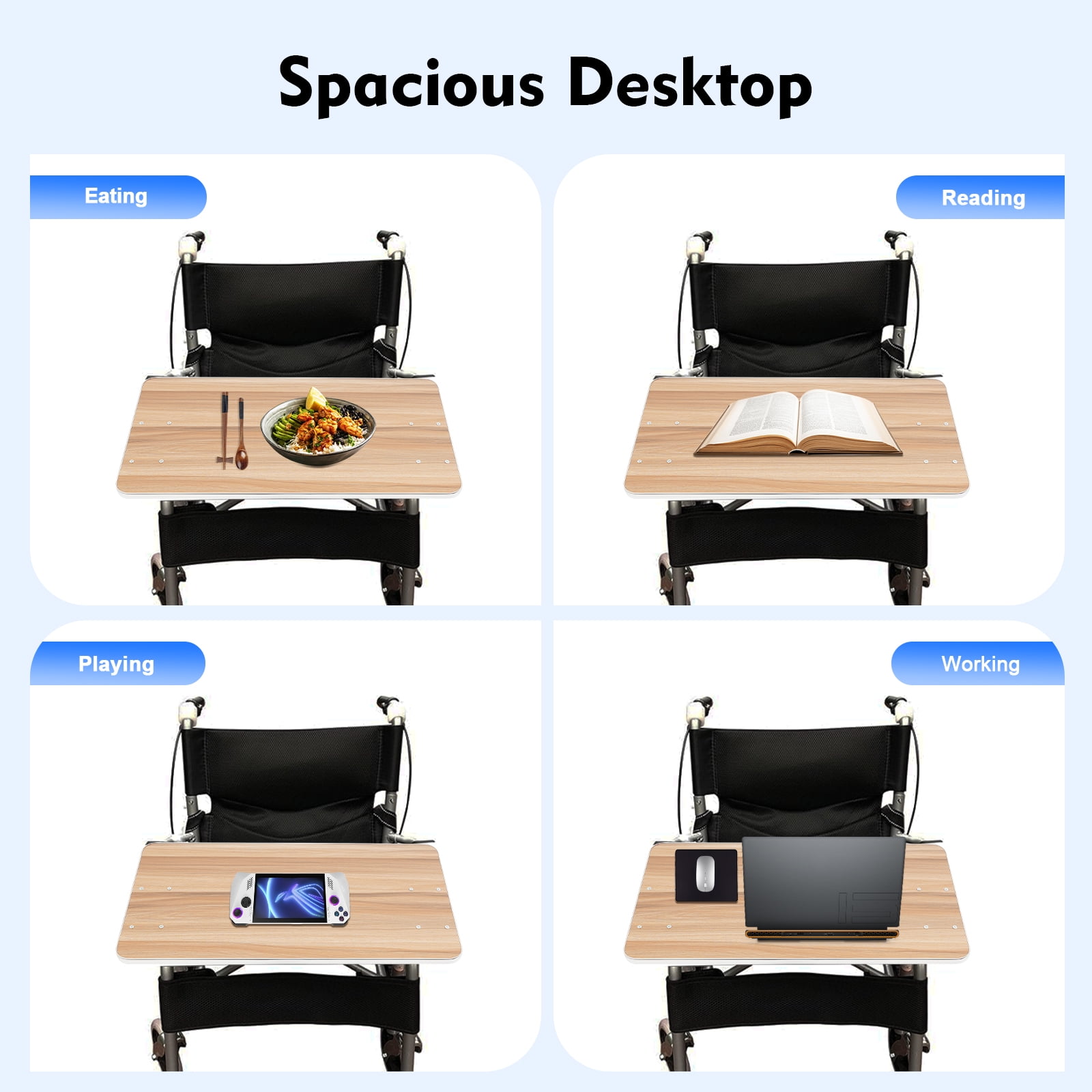Wheelchair Lap Tray Table Accessories Portable Eating Food Holder Reading Desk