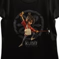 thumbnail image 2 of Kubo And The Two Strings Kubo Playing Two-Stringed Guitar Women's Black Crew Neck Short Sleeve T-shirt-Large, 2 of 7