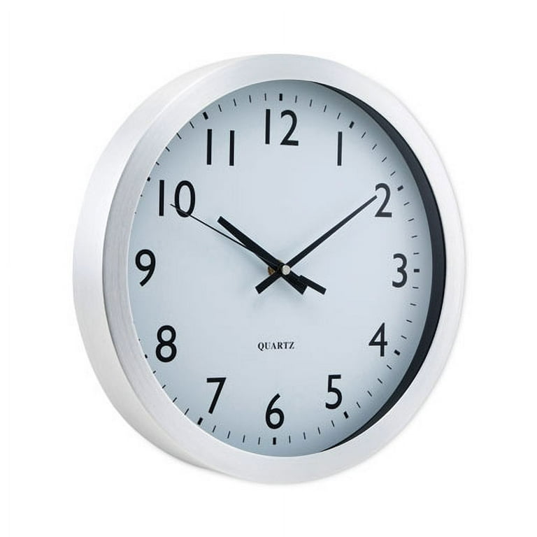 Brushed Aluminum Wall Clock, 12 Brushed Aluminum Wall Clock, 12