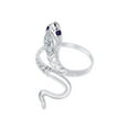 thumbnail image 3 of AFFY Simulated Alexandrite & CZ Snake Womens Band 14k White Gold Over 925 Sterling Silver, 3 of 4