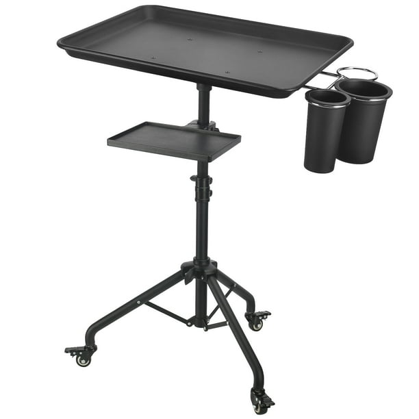 Carrito con bandeja de salón LWADALN de aluminio con altura ajustable
