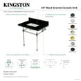 thumbnail image 4 of Kingston Brass KVPK3030KASQ7 Templeton 30" Black Granite Console Sink with Acrylic Legs (8-Inch, 3-Hole), Black Granite/Brushed Brass, 4 of 4