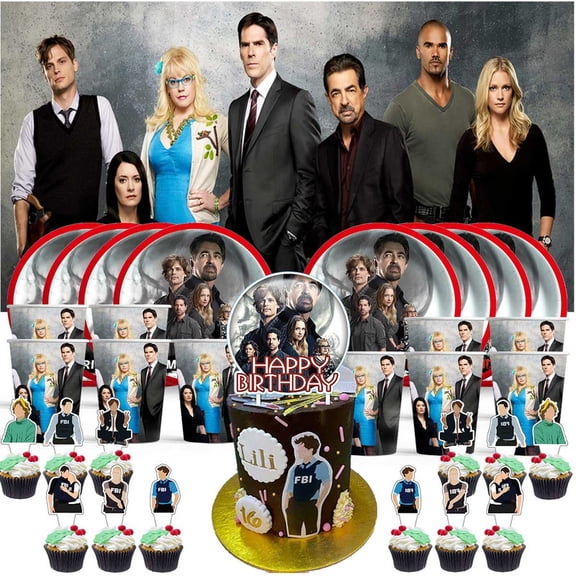 Criminal Minds Birthday Cups Party Supplies Decor Backdrop Plates Fans Decorations Banner