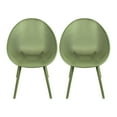 thumbnail image 5 of 2xhome Set of 2 Modern Perforated Egg-Shaped Dining Accent Chairs, Breathable Polka Dot Bowl Pod Pattern for Indoor or Outdoor Use, Green, 5 of 6