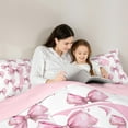 thumbnail image 6 of Feelyou Cute Pink Monogrammed Bedding Comforter Set for Child, Kawaii Bow Letter P Twin Comforter Sets, Dreamy Princess Style Reversible Bedding Set, Luxury Bedroom Decor, 2 Pieces, 6 of 9
