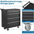 thumbnail image 3 of 4-Drawer Rolling Tool Chest - Mobile Storage Cabinet with Lock & Drawer Liners, black, 3 of 9