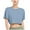 Blue, variant on Ltctricy Crop Tops for Women Summer Short Sleeve Crew Neck Cropped Casual Loose Workout T Shirts Athletic Yoga Tees