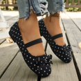 thumbnail image 5 of SuTry Women's Round Toe Flats Bow Detail Polka Dot Elastic Strap Lightweight Comfortable Casual Walking Shoes(43), 5 of 9