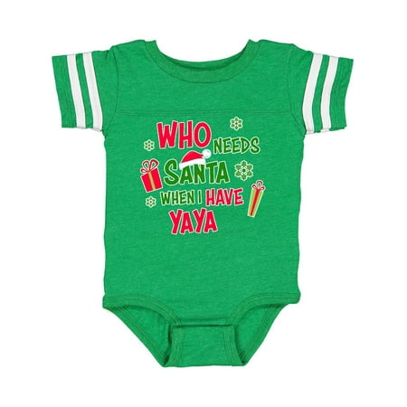 

Inktastic Who Needs Santa When I Have Yaya Gift Baby Boy or Baby Girl Bodysuit