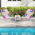 thumbnail image 4 of Costway Folding Low Beach Chair, Set of 2 with Padded Head Pillow, Mesh Back, Cup Holder Pink, 4 of 10