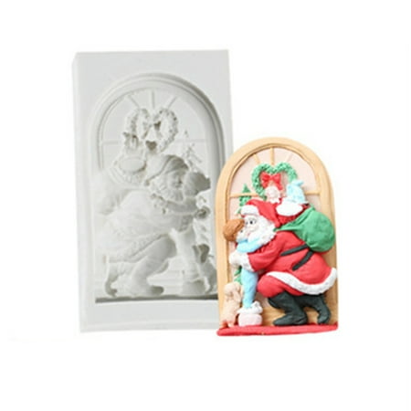 

Fjofpr Hot kitchen Flexible Silicone Cake Molds Santa Claus Decoration Cookie Mould Candy Chocolate
