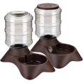 thumbnail image 1 of Dispensador automático de comida para gatos, gran capacidad, dispensador de agua para perros y mascotas, color marrón, juego de comederos, 1 of 5