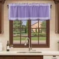 thumbnail image 6 of Purple Greek Key Curtain Valances for Windows, Kitchen Valance Window Treatments Panel 2 Pack, Geometric Greece Ancient Farmhouse Geo Rod Pocket Short Curtains for Bathroom Bedroom 60 x 18 Inch, 6 of 8