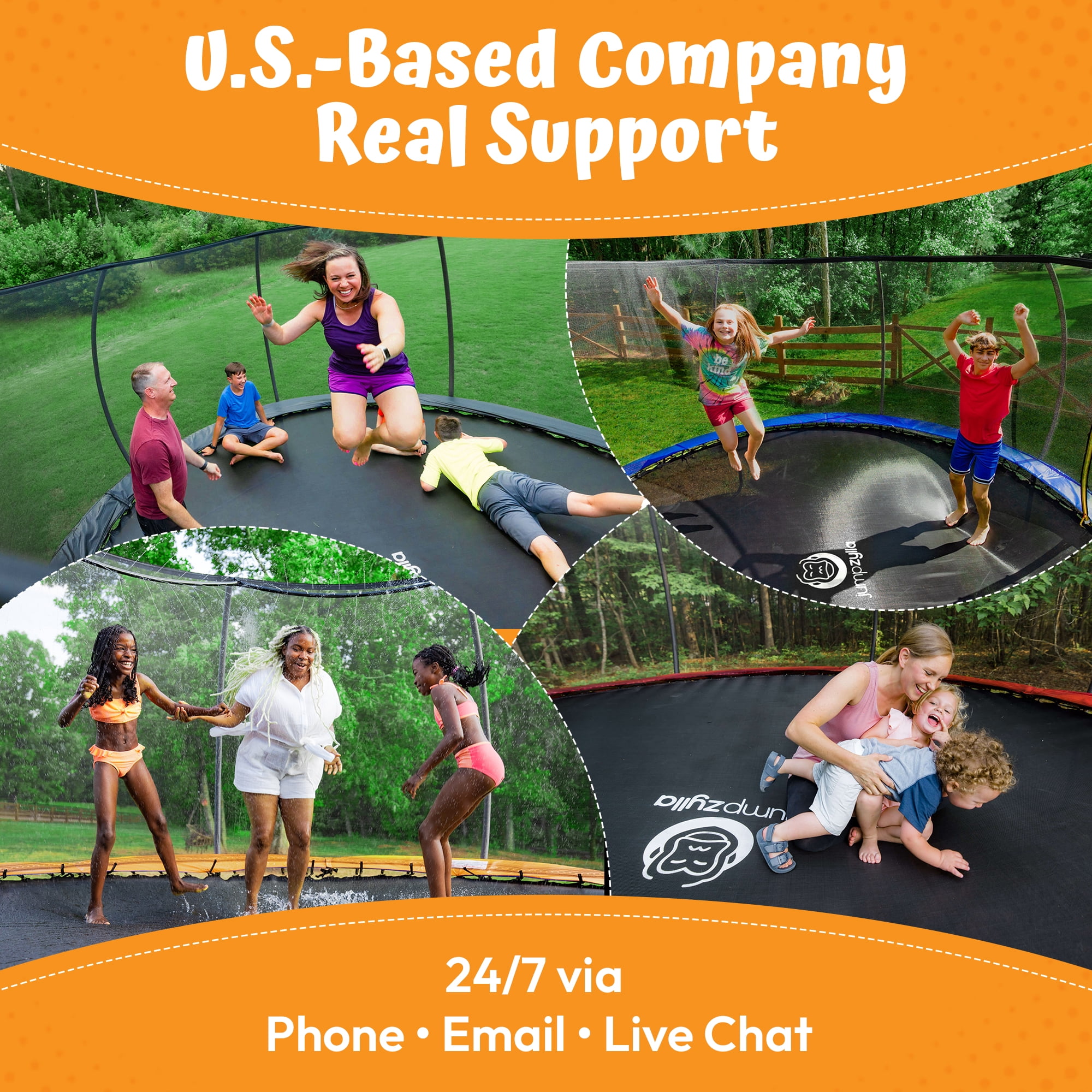 JUMPZYLLA Trampoline Outdoor with Enclosure and Ladder, ASTM, 12 ft, Gray