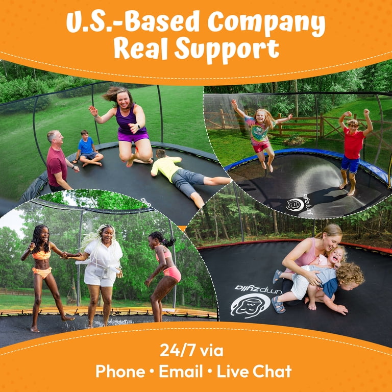 JUMPZYLLA Trampoline Outdoor with Enclosure and Ladder, ASTM, 16