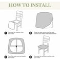 thumbnail image 6 of Whihome Waterproof Seat Covers for Dining Room,Stretch Chair Seat Covers Kitchen Chair Cushion Slipcovers Washable(Beige,6Pcs), 6 of 7