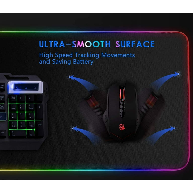 RGB LED light Soft Gaming Mouse Pad Large 800x300x4mm size, Oversized  Glowing Led Extended Mousepad