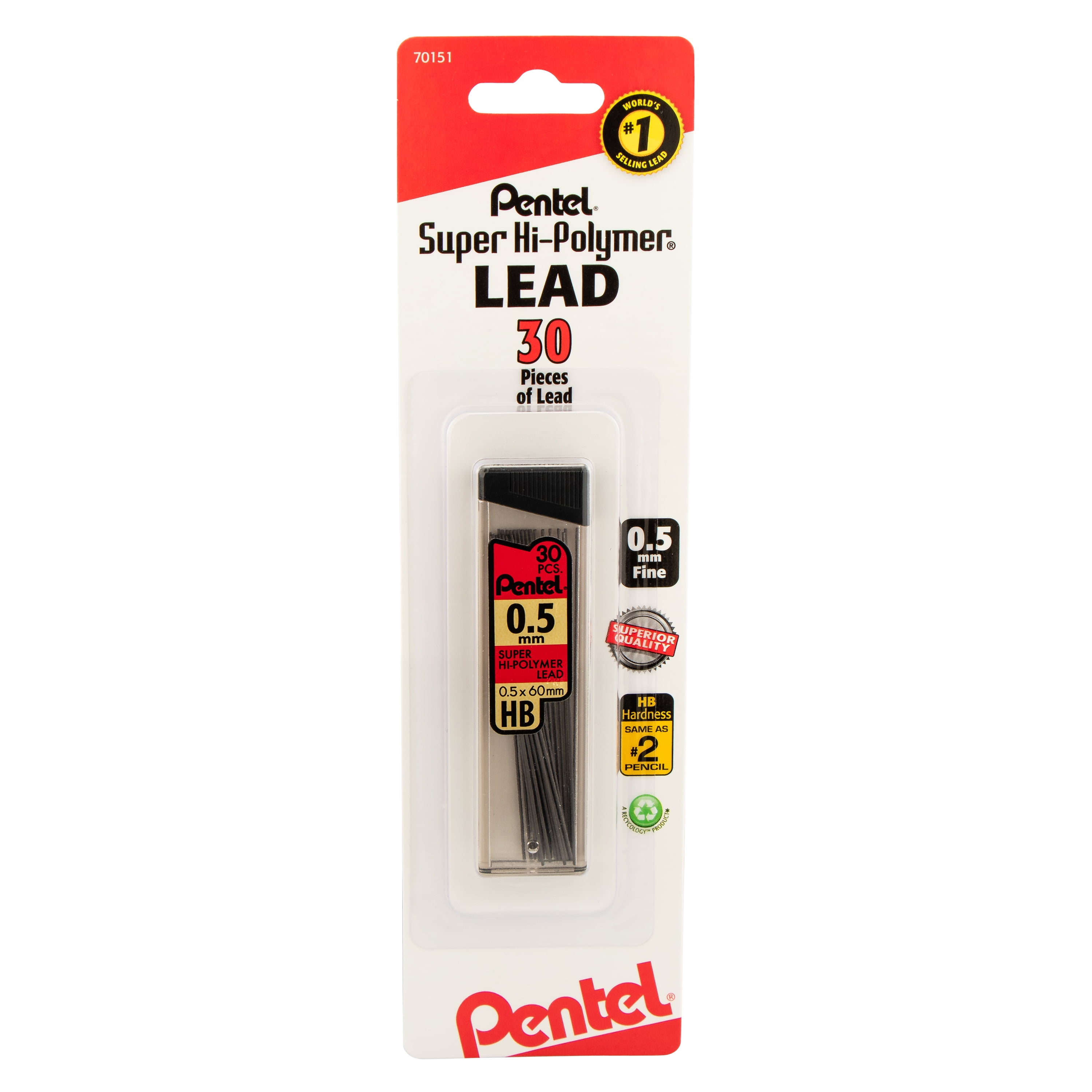 50-9 Pentel Super Hi-Polymer Lead Refill 0.9mm Thick 15 Pieces per Tube 