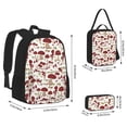 thumbnail image 4 of Naloa Mushroom Print Large Capacity Backpack Lunch Bag Pencil Case Combination 3 Piece Set for Student, 4 of 8